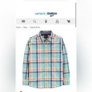 OshKosh B’gosh Button Down Plaid Shirt - Pastel